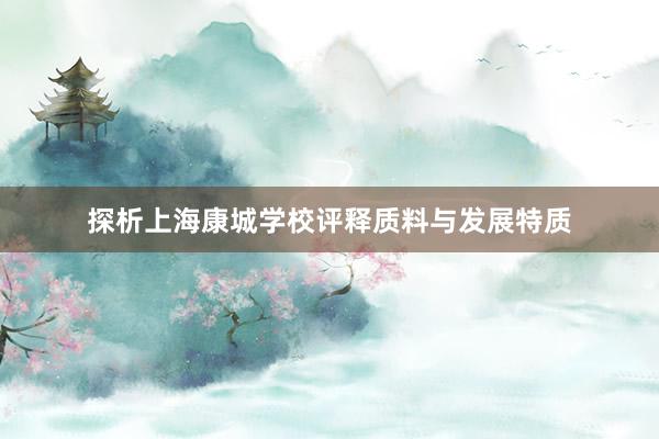 探析上海康城学校评释质料与发展特质