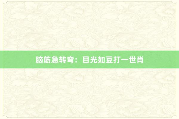 脑筋急转弯：目光如豆打一世肖