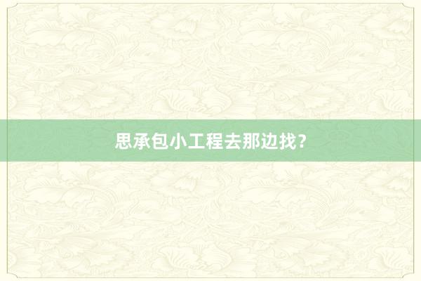 思承包小工程去那边找？