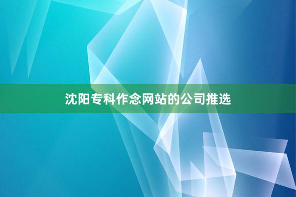 沈阳专科作念网站的公司推选